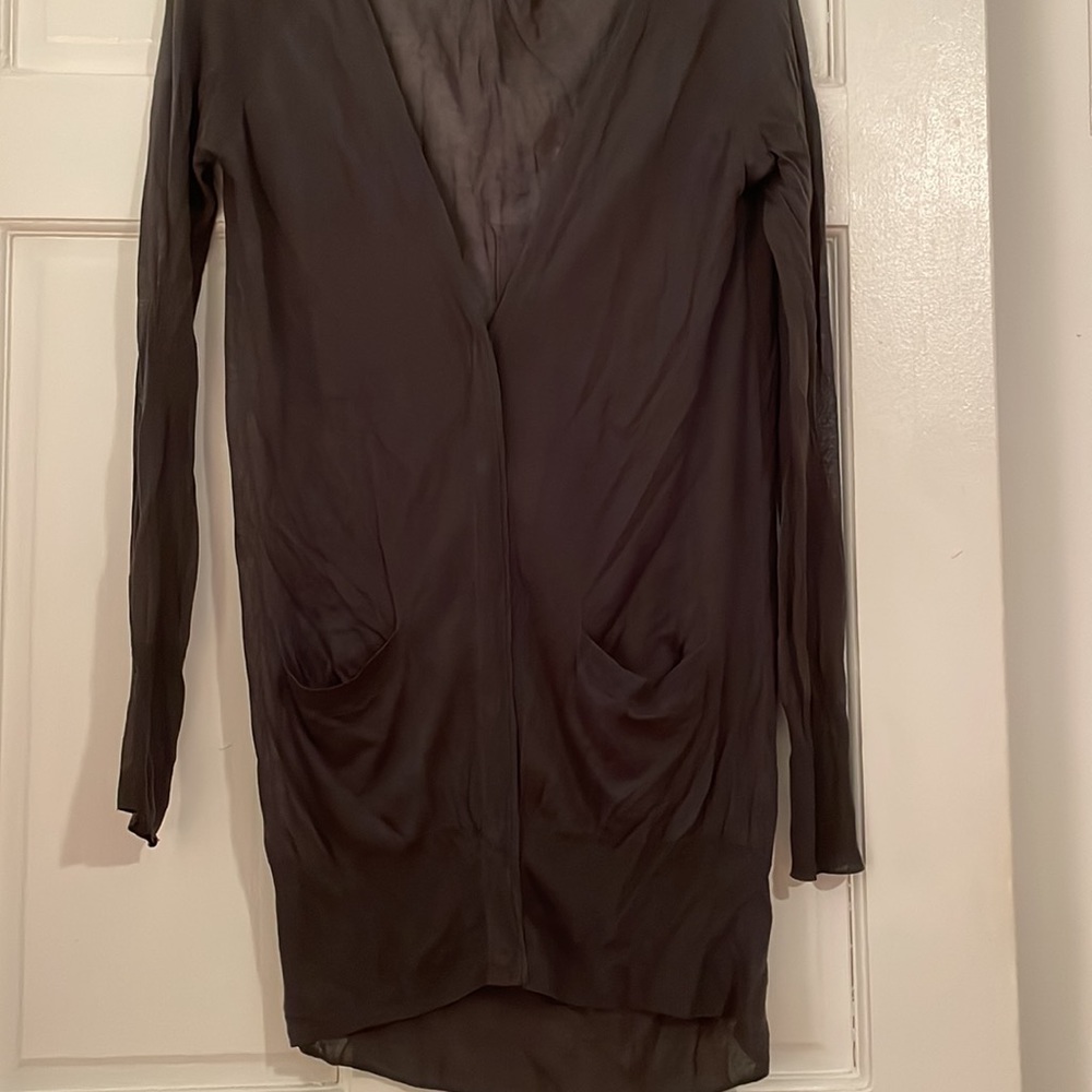 Rag & Bone Size S Long Snap Front Cardigan Slate … - image 3